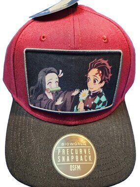 Demon Slayer Tanjiro & Nezuko Snap-back Baseball Style Hat Cap Bioworld New Tag